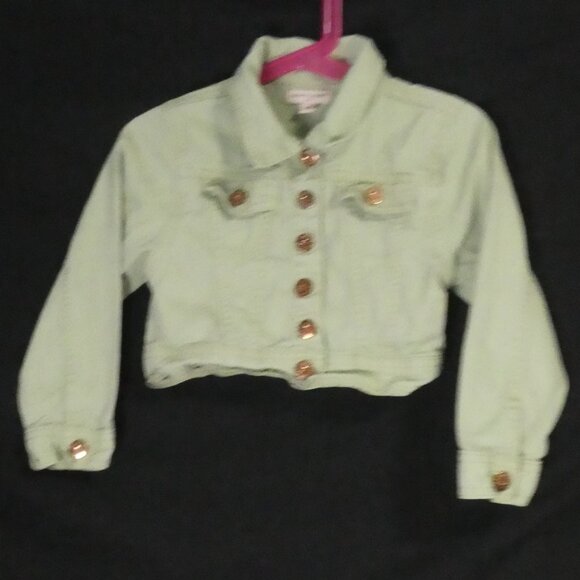 NANETTE LEPORE - Girls | size 4 | Light Green Cropped Denim Jacket - Picture 2 of 16